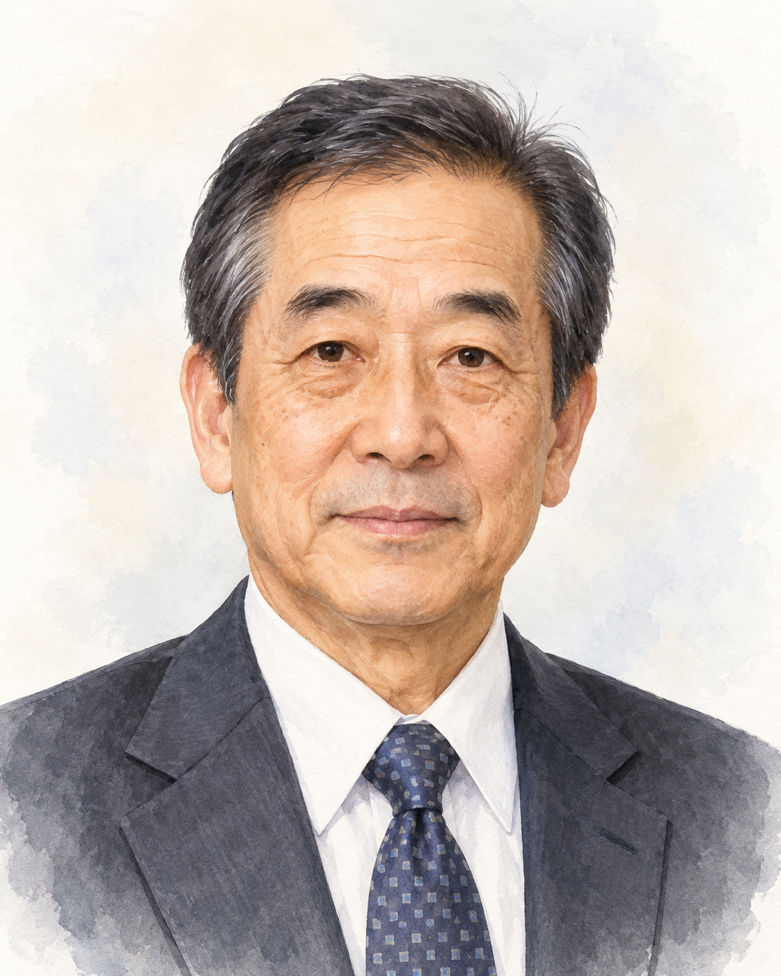 蒲池直志先生（旧サイト掲載写真をもとにしたイラスト）